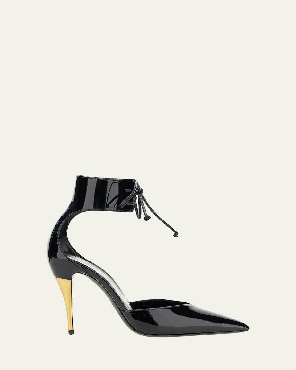 Priscilla Ankle-Strap Patent Leather Pumps